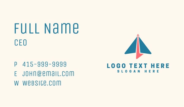 Arrow Paper Plane Business Card Design Image Preview