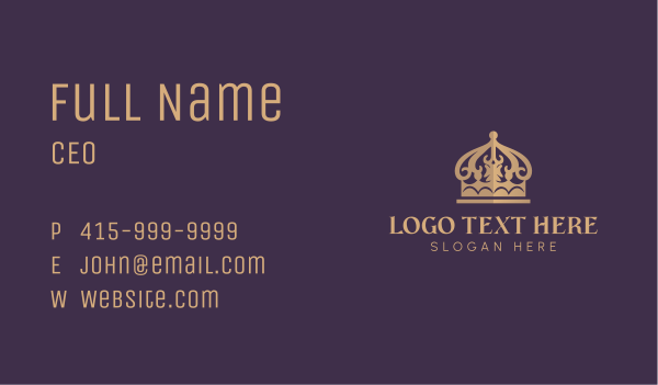 Elegant Noble Crown Business Card Design Image Preview