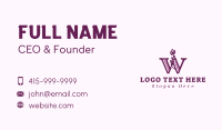 Purple Beauty Letter W Business Card Image Preview