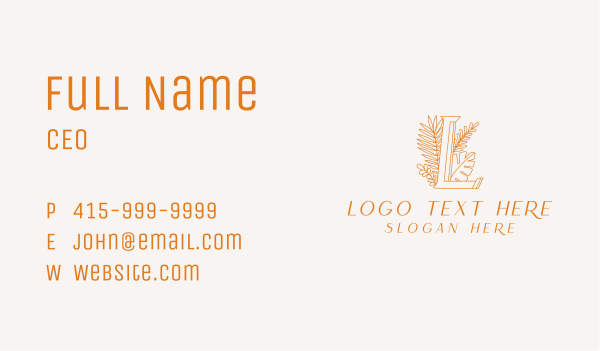 Orange Flower Letter L Business Card Design Image Preview