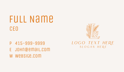 Orange Flower Letter L Business Card Image Preview