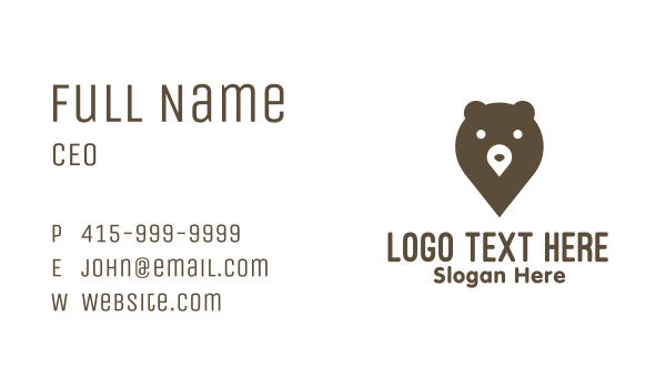 Bear Pin Business Card Design Image Preview