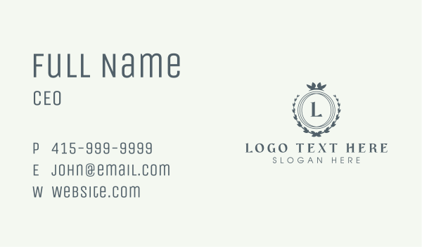 Fashion Wreath Lettermark Business Card Design Image Preview