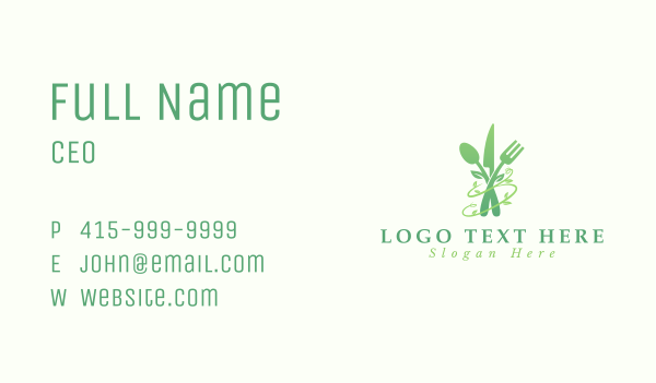 Natural Food Cutlery Business Card Design Image Preview