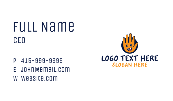 Happy Clean Hand Business Card Design Image Preview