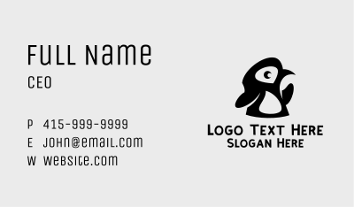 Black Baby Penguin Business Card