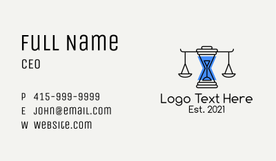 Justice Scale Hourglass Business Card Image Preview