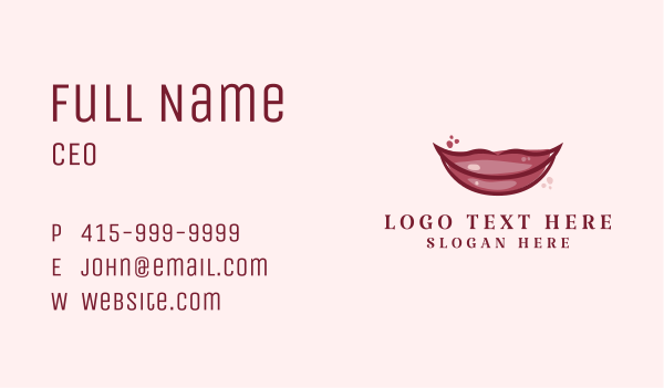 Maroon Lip Gloss Business Card Design Image Preview