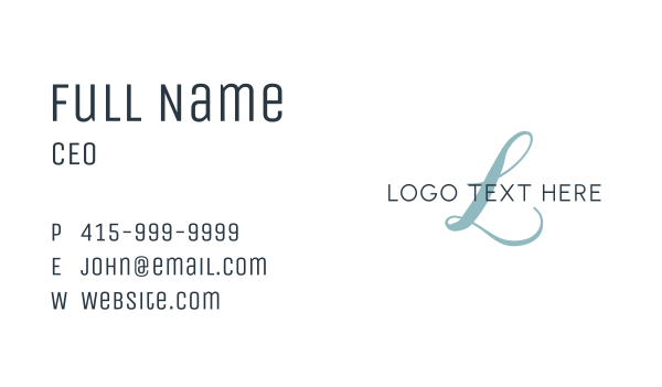 Script Lettermark Monogram Business Card Design Image Preview