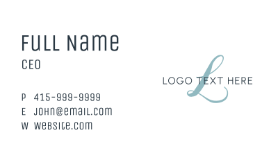 Script Lettermark Monogram Business Card Image Preview