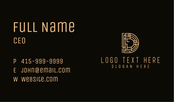 Geometric Letter D Business Card Design Image Preview