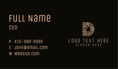 Geometric Letter D Business Card Image Preview