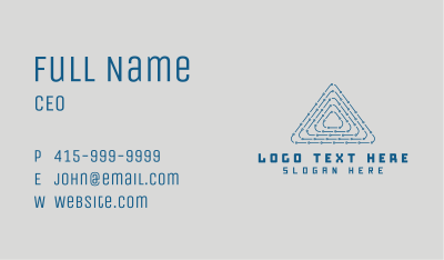 Blue Circuit Triangle Business Card Image Preview