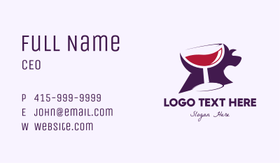 Dog Wine Bar Business Card Image Preview