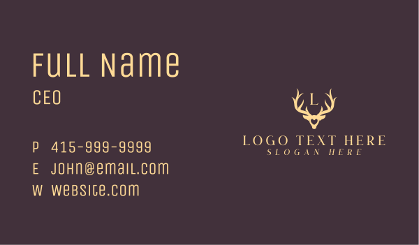 Wildlife Antler Horn Business Card Design Image Preview