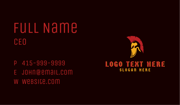 Spartan Soldier Gaming Business Card Design Image Preview