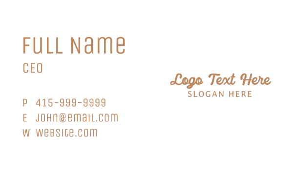 Cursive Traditional Wordmark Business Card Design Image Preview