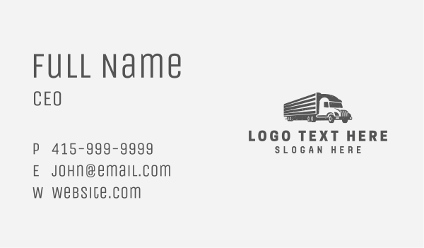 Logistics Truck Vehicle Business Card Design Image Preview