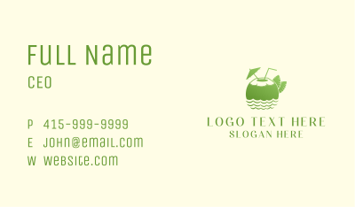 Tropical Coconut Drink  Business Card Image Preview