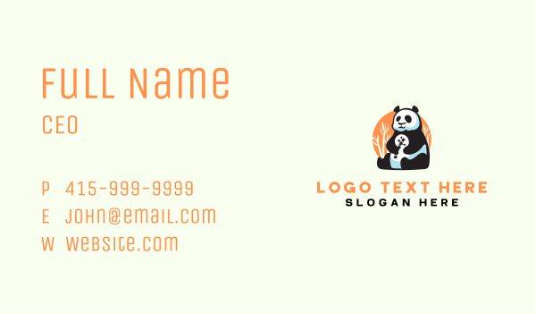 Bamboo Panda Bear  Business Card Design Image Preview
