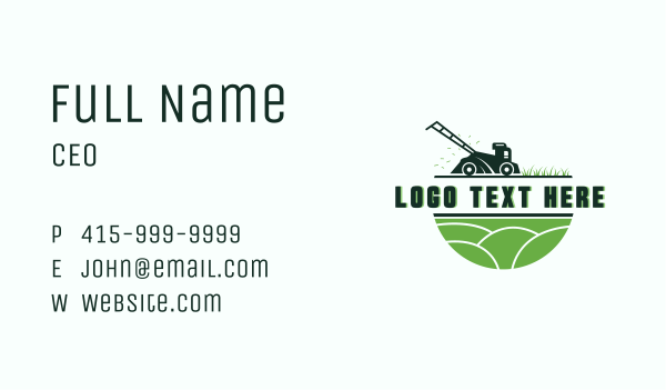 Grass Lawn Mower Gardening  Business Card Design Image Preview