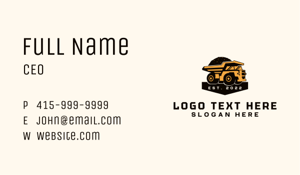 Coal Dump Truck Vehicle Business Card Design Image Preview