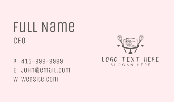 Floral Cake Baking Business Card Design Image Preview