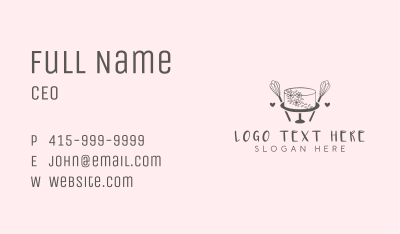 Floral Cake Baking Business Card Image Preview