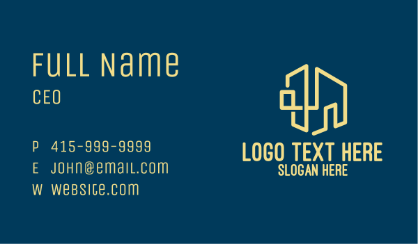 Yellow Building Outline  Business Card Design Image Preview