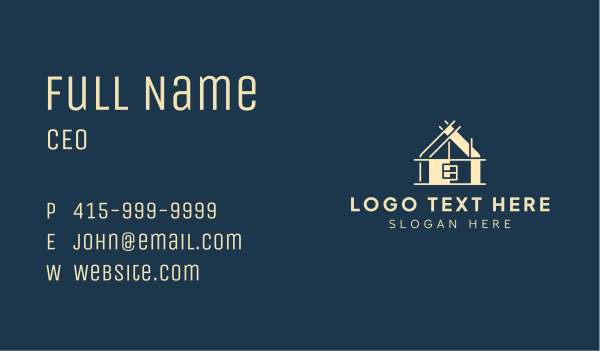 Architectural House Structure Business Card Design Image Preview