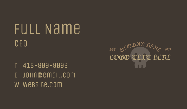 Ancient Style Wordmark  Business Card Design Image Preview