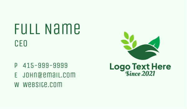 Green Nature Field  Business Card Design Image Preview