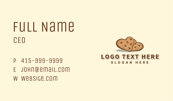 Heart Cookie Snack Business Card Design Image Preview