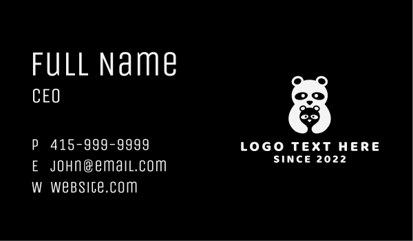 Panda Baby Cub Business Card Design Image Preview