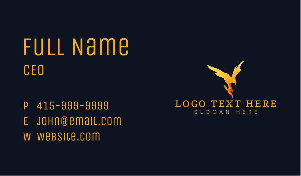 Flying Fire Phoenix Business Card Design Image Preview