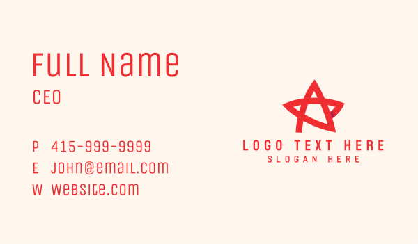 Red Star Letter A Business Card Design Image Preview