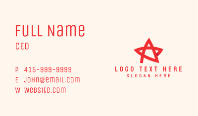 Red Star Letter A Business Card Image Preview