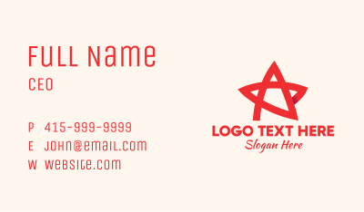 Red Star Letter A Business Card