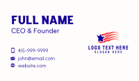 Blue Star Stripe Flag Banner Business Card Preview