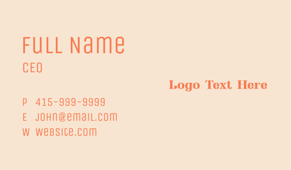 Funky Serif Hipster Brand Business Card Design Image Preview