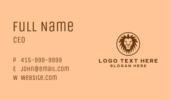 Brown Zoo Lion Business Card Design Image Preview