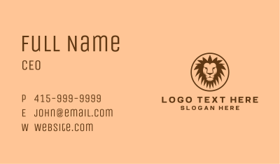 Brown Zoo Lion Business Card Image Preview