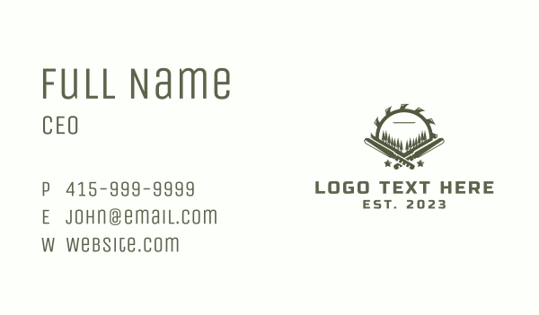 Pine Trees Wood Cutting Business Card Design Image Preview