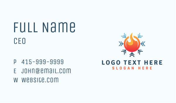 Warm & Cold Ventilation Business Card Design Image Preview