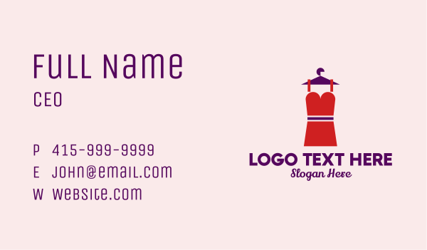 Simple Red Dress Business Card Design