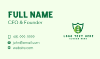 Green Shield Leaf Business Card Image Preview