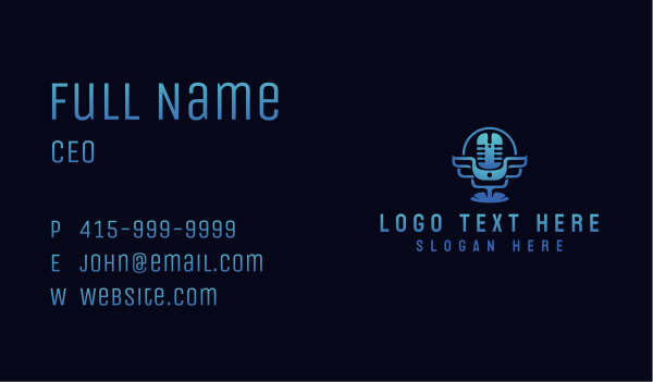 Podcast Mic Studio Business Card Design Image Preview