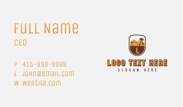 Desert Dune Palm Tree Business Card Design Image Preview