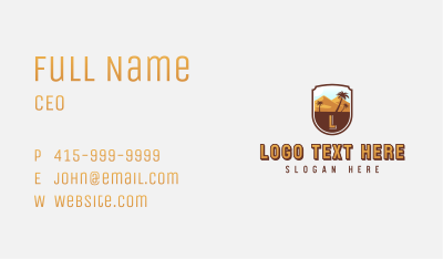 Desert Dune Palm Tree Business Card Image Preview