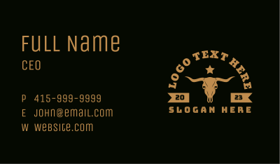 Wild Bull Ranch Business Card Image Preview